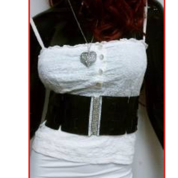 Fashion Horizontally & Vertically Design Red Elastic Waist Black Belt Size S M - Picture 3 of 4